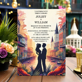 Convites Casamento de Nova Orleans no Oceano de Praia de La