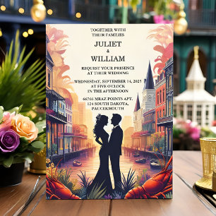 Convites Casamento de Nova Orleans no Oceano de Praia de La