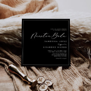 Convites Casamento de Nuestra Boda Clássica Negra Formal