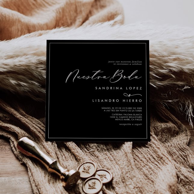 Convites Casamento de Nuestra Boda Clássica Negra Formal (Criador carregado)
