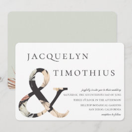 Convites Casamento de Oasis Boho-Chic Ampersand Costal