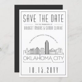 Convites Casamento de Oklahoma City | Skyline Salvar a Data