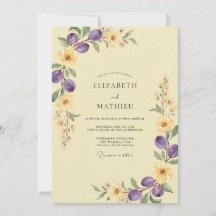 Convites Casamento de Oliva de Eucalipto Amarelo Pálido de