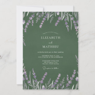 Convites Casamento de Oliva Lavanda Eucalipto