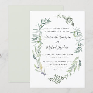 Convites Casamento de Olive e Folhas