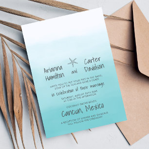Convites Casamento de Ombre Beach Destination Ocean Starfis