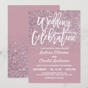 Convites Casamento de Ombre Cor-de-rosa-claro-Dourado