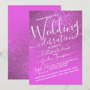Convites Casamento de Ombre Magenta-Rosa Estimulante