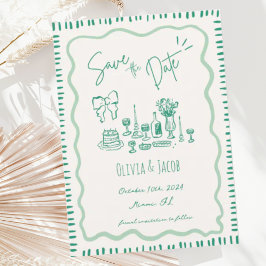 Convites Casamento de Onda de Arco Escrivável Desenhado à M