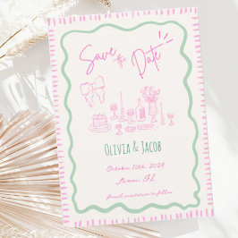 Convites Casamento de Onda de Arco Escrivável Desenhado à M