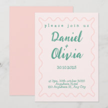 Casamento de onda rosa e verde