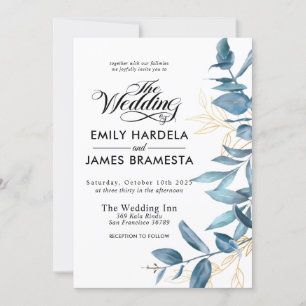 Convites Casamento de Orçamento Eucalyptus com Greneery Wat