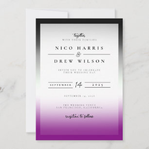 Convites Casamento de Orgulho Asexual Elegante