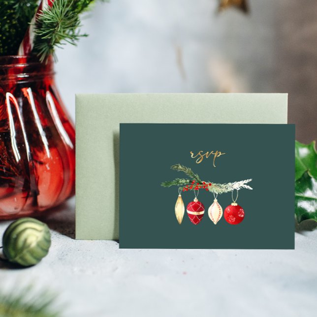 Convites Casamento de Ornament de Aquarela de Inverno Vinta (Criador carregado)