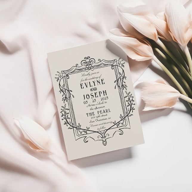 Convites Casamento de Ornamento Barroco Vitoriano e Feita à (Criador carregado)