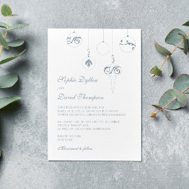 Convites Casamento de ornamentos de Balas de Natal Azul no