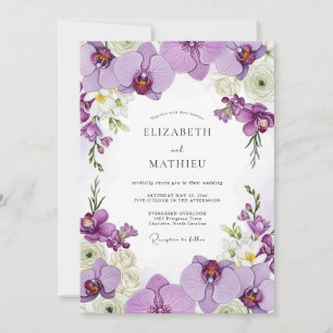 Convites Casamento de Orquídea Opulenta Lavanda