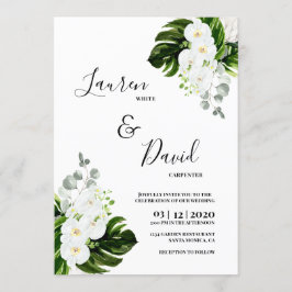 Convites Casamento de orquídeas brancas tropicais