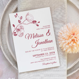 Convites Casamento de orquídeas vermelhas do Elegant floral