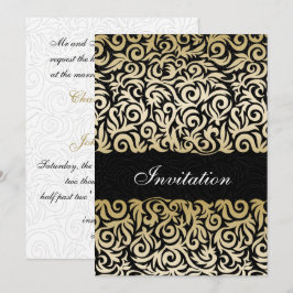 Convites Casamento de ouro e borda suja