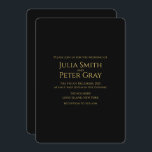 Convites Casamento de ouro moderno<br><div class="desc">Convite para casamento de ouro moderno. Você pode personalizar todo o texto deste cartão. Este belo e único convite de casamento escrito em ouro vem com um envelope branco. Personalize todo o texto escrito neste cartão. É escrito em tipografia simples e elegante do ouro. Você pode personalizá-lo pressionando o botão...</div>