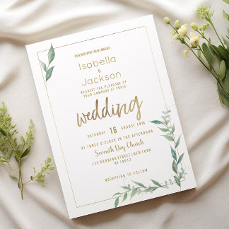 Convites Casamento de ouro verde de horta botânica