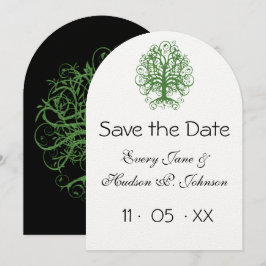 Convites Casamento de ouro Verde em Árvore Rota do Amor