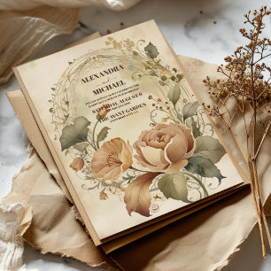 Convites Casamento de Outono Art Nouveau