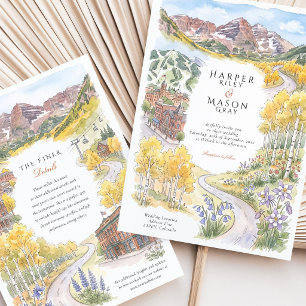 Convites Casamento de Outono Aspen Colorado Maroon Bells As