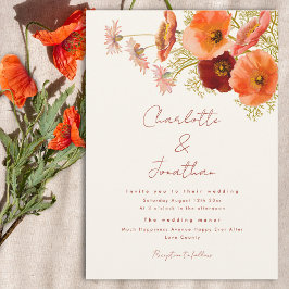 Convites Casamento de Outono Boho com Flores Silvestres