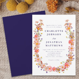 Convites Casamento de Outono Boho com Flores Silvestres