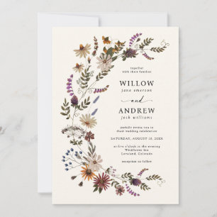Convites Casamento de Outono com Flores Silvestres