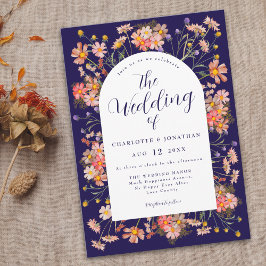 Convites Casamento de Outono com Flores Silvestres Boho em 