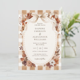 Convites Casamento de Outono com Folhas Elegantes