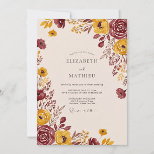 Convites Casamento de Outono com Terra Mostarda