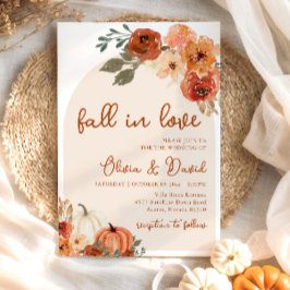 Convites Casamento de outono de Boho Floral Pumpkin Autumn