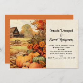 Convites Casamento de outono de Colheita de Fazendas de abó