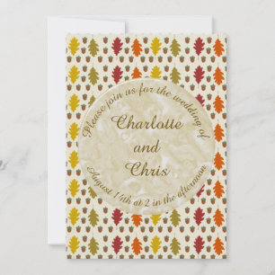 Convites Casamento de outono de Oak Folhas e Bolotas