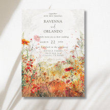 Casamento de Outono em Prado de Flores Silvestres