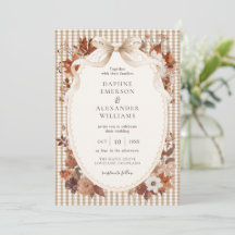 Casamento de Outono Gingham Elegante