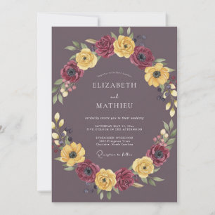 Convites Casamento de Outono Plum Regal