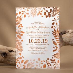 Convites Casamento de outono Rustic Fall Woodland