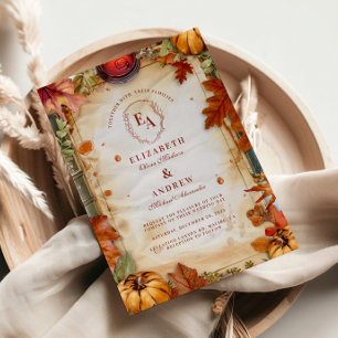 Convites Casamento de outono Rustic Pumpkin Spice