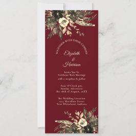 Convites Casamento De Outono Rustic Red Dried