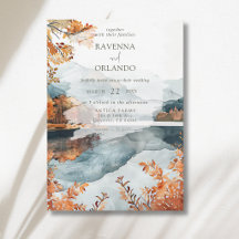 Casamento de Outono Rústico no Lago da Montanha