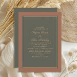 Convites Casamento de outono verde de Moss Na moda Rust Ele<br><div class="desc">Elegante e na moda,  terracota quente e romântica e convite de casamento verde de sábio escuro para outono/outono ou casamentos no inverno. Entre em contato conosco para obter ajuda sobre a personalização ou produtos correspondentes.</div>