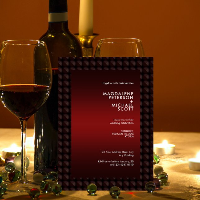 Convites Casamento de Padrão de Forma de Polígono Maroônico (Criador carregado)