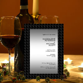 Convites Casamento de Padrão de Forma de Polígono Preto Fut