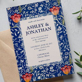 Convites Casamento de Padrão do Elegante William Morris