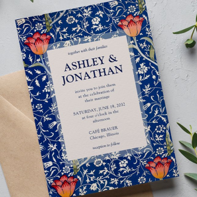 Convites Casamento de Padrão do Elegante William Morris (Criador carregado)